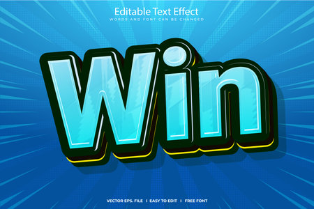 Editable text effect - Win! 3d style template vector.のイラスト素材