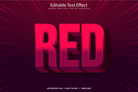 Editable text effect red 3d style template. Graphic concept for your designのイラスト素材