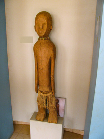 Ancient wooden sculpture in the Museum of the Egyptian Museum of Turinの写真素材