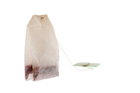 Teabags - tea-bag isolated on whiteの写真素材