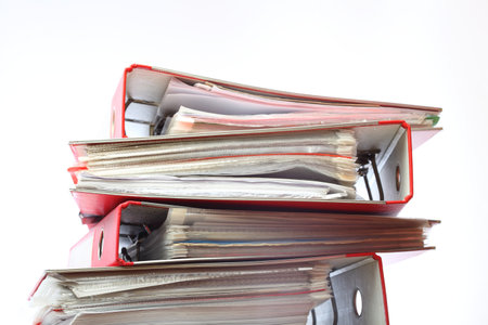 stack file Office folder on white backgroundの写真素材
