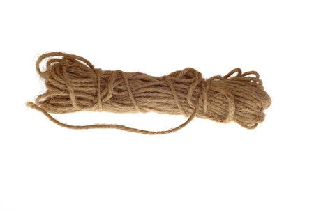 coil of rope isolated on a white background の写真素材