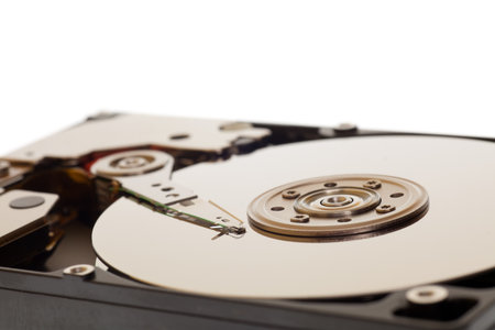 storage computer hard drive isolated white background の写真素材