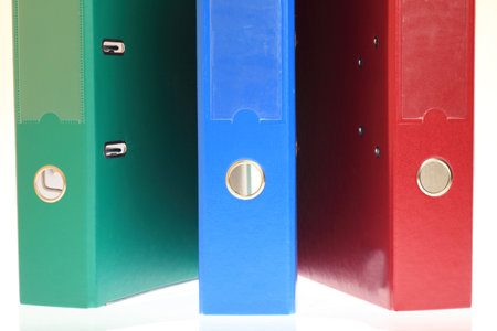 office folders binder isolated on whiteの写真素材