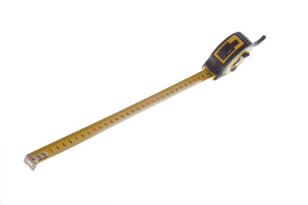 One foot on a tape measure. 
