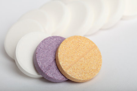 white big pills  - one pill stand out othersの写真素材