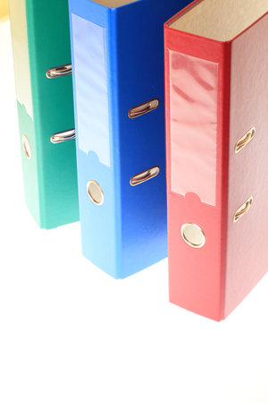 office folders binder isolated on whiteの写真素材