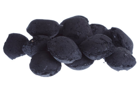 coal, carbon nugget isolated on white backgroundの写真素材
