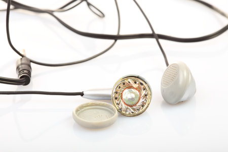 headphones, break on white backgroundの写真素材