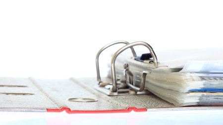 open file folder on white backgroundの写真素材