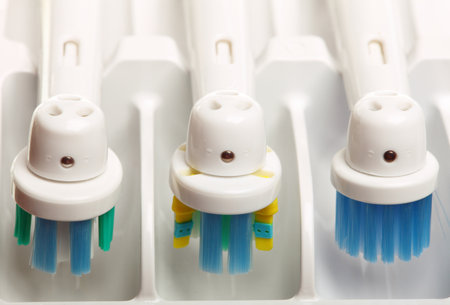 modern electrical toothbrush isolated on white background Heads electricの写真素材