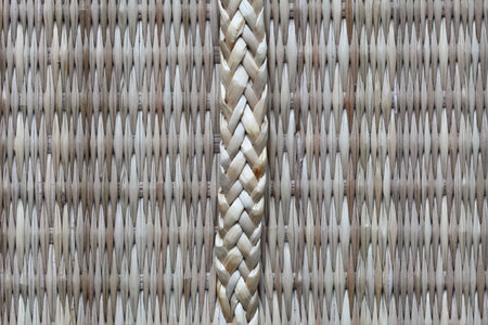 weaved straw Close up straw background. Texture of strawの写真素材