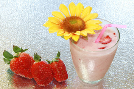 Strawberry smoothieの写真素材