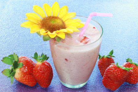 Strawberry smoothieの写真素材