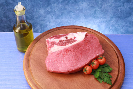 raw meat on cutting boardの写真素材