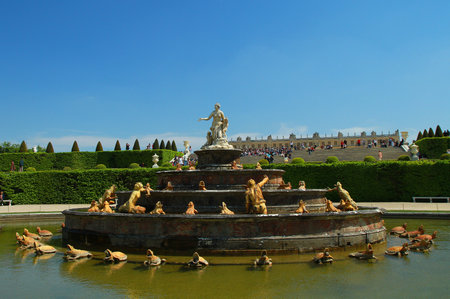 a fountain in versaillesの写真素材
