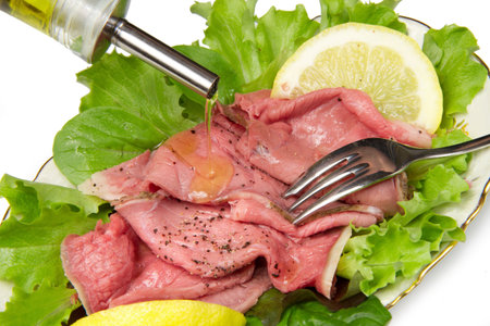 roastbeef with fresh saladの写真素材