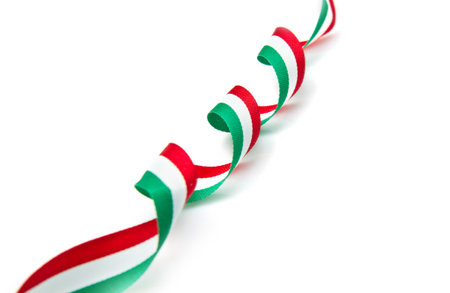 ribbon with italian flag color の写真素材