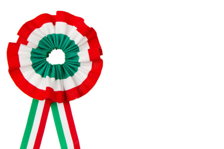 cockade  with italian flag color の写真素材
