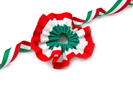 cockade  with italian flag color の写真素材