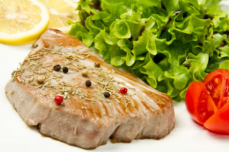 tuna filet with saladの写真素材