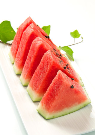 slice of fresh red watermelonの写真素材