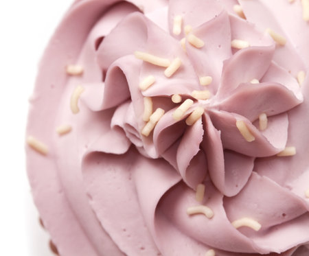 Delicious  cupcake with strawberry frostingの写真素材