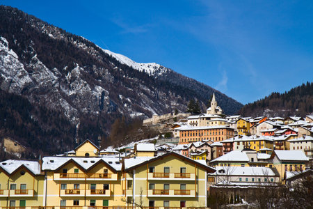 a beautiful view of Castello Tesino in Italyのeditorial素材