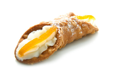 Sicilian cannoli with orangeの写真素材