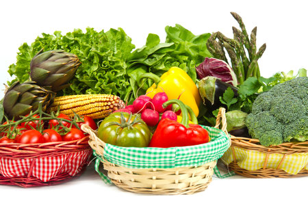 fresh vegetable isolated on white backgroundの写真素材