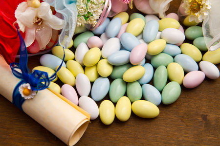 different colored candy favor の写真素材