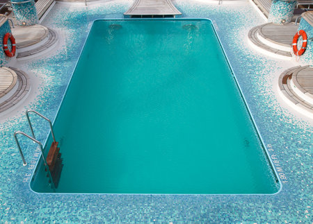 Swimming pool at the cruise shipのeditorial素材