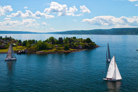 group of dragon yacht sail in regattaの写真素材