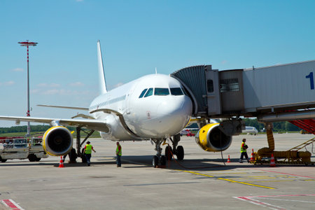 plane on the airportの写真素材