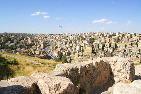 Ancient Jerash  Ruins of the Greco-Roman city of Gera at Jordan の写真素材
