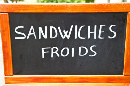 menu on blackboardの写真素材