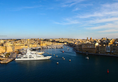 Malta La Valletta historic portのeditorial素材