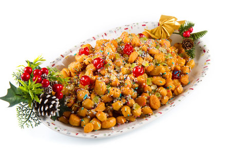 traditional Italian Christmas stuffoli honey ballsの写真素材