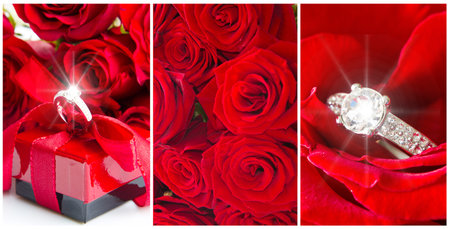 collage of photos for Valentine's Dayの写真素材