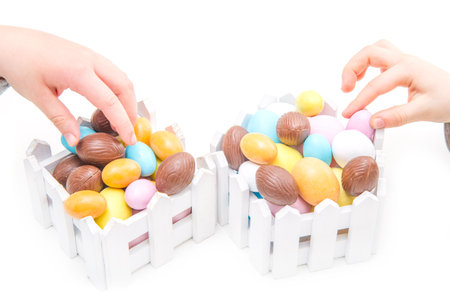 child stealing Easter eggs