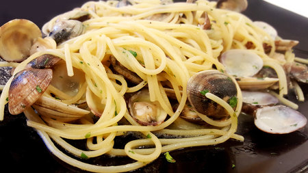 Spaghetti with clams の写真素材
