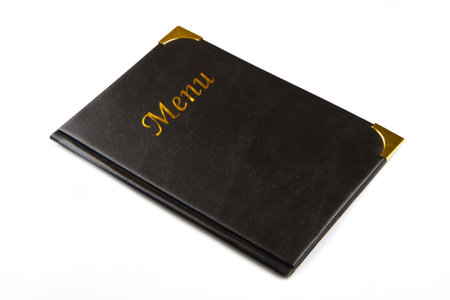 black menu isolated on white backgroundの写真素材