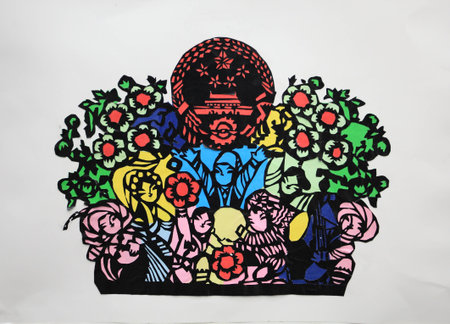 Paper-cut artの写真素材