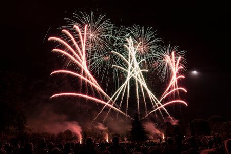 Fireworks at the village festivalsの写真素材
