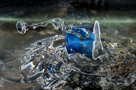 splashing in the waterの写真素材