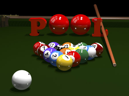 3d render. Colored balls for billiards. Pool.