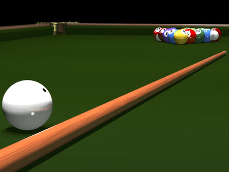 3d render. Colored balls for billiards. Pool.