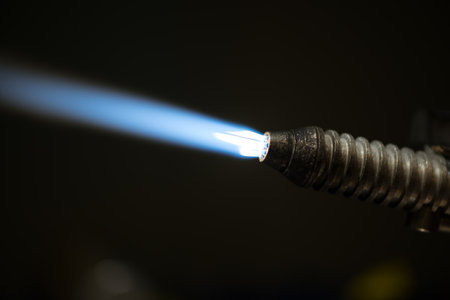 burner for glass blower making glass figurinesの写真素材