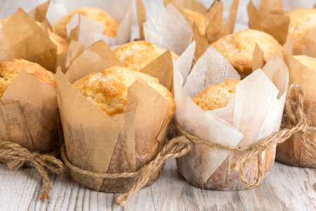 muffins in the form handmade paperの写真素材