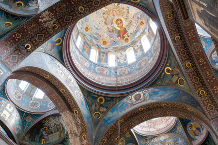 Interior decoration of the old orthodox churchのeditorial素材